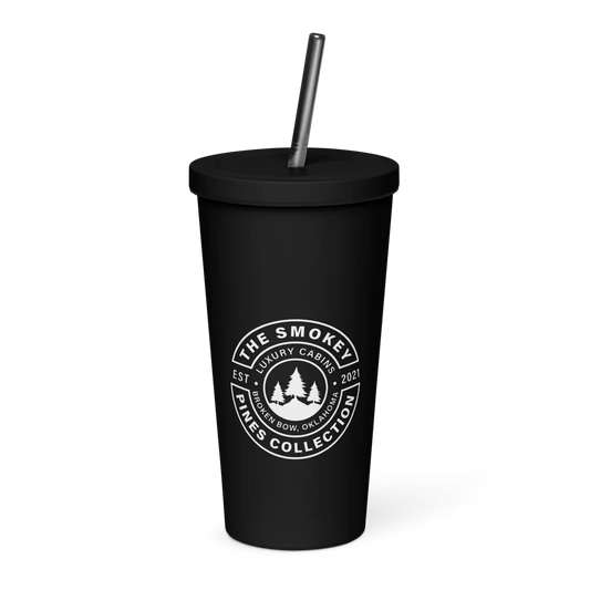 Insulated Tumbler with a Straw - The Smokey Pines Collection