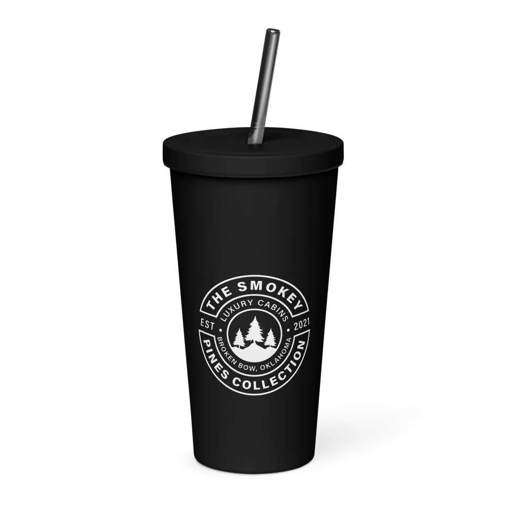 Insulated Tumbler with a Straw - The Smokey Pines Collection
