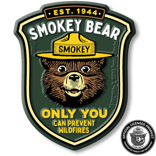 Smokey Bear Only You Badge Magnet by Classic Magnets 2.8" x 3.4" Collectible Souvenirs Made in The USA - The Smokey Pines Collection